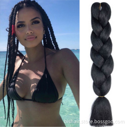 Professional Itch Free Hot Setting Perm Yaki Texture Prestretched Braiding Hair (#1B)Yaki Pony Yaku Wave Braiding Hair Extension